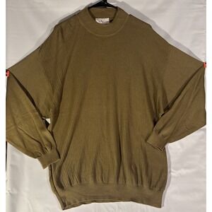 Murano Neutral Tan Men's Mock Turtleneck Cotton Rayon Sweater Size XL Textured